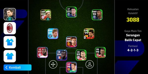 Efootball account Ruminege x Pack MU x POTW
