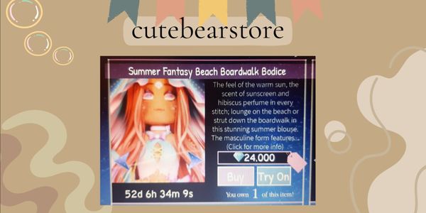 Summer Fantasy Beach Boardwalk Bodice | Royale High Items