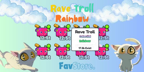 Pet Rave Troll Rainbow Bundle 5pets/Rp. 100 Pet Simulator 99 RBL