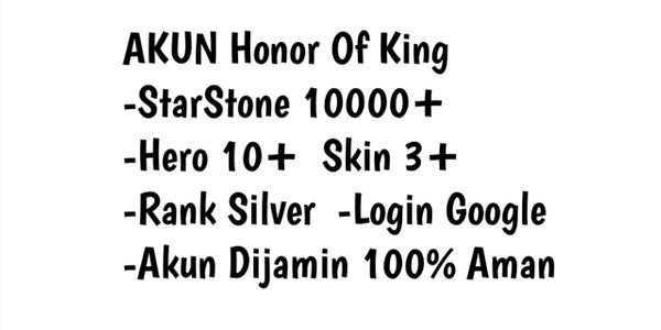 AKUN HONOR OF KING RANK SILVER MURAH DAN AMAN