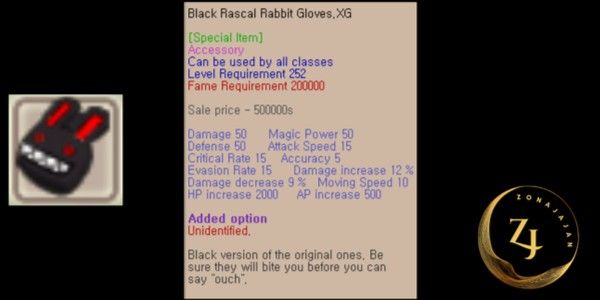 Black Rascal Rabbit Gloves. XG+0 Clean (BRRG H)