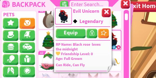 Evil Unicorn (FR Pet Adopt Me)