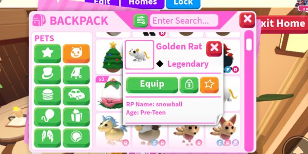 Golden Rat (Pet Adopt Me)