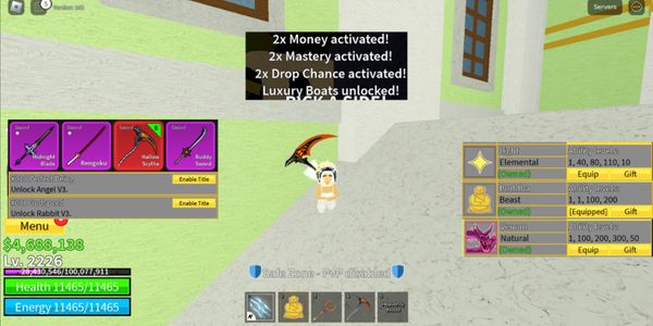 Compte Roblox Avec Tous Les Gamepass Battlegrounds + Blox Fruit Budda Lvl 1106 VENOM