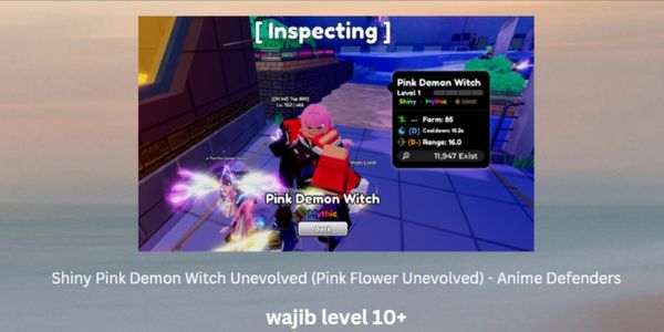 Shiny Pink Demon Witch Unevolved (Pink Flower Unevolved) - Anime Defenders