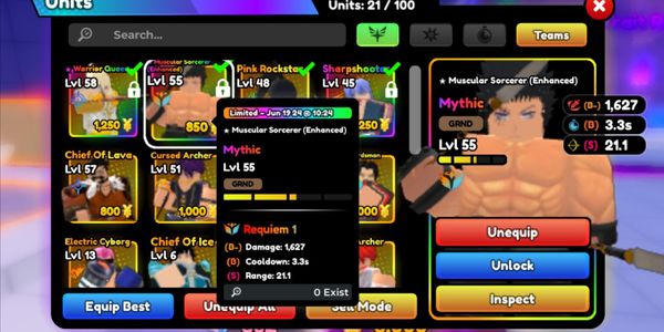 Requiem 1 Muscular Sorcerer Evo level 55