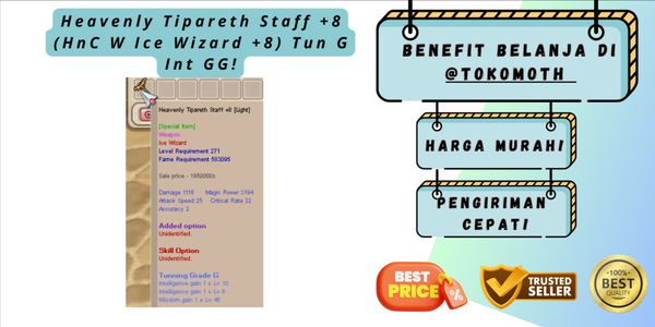 Heavenly Tipareth Staff +8 (HnC W Ice Wizard +8) Tun G Int GG!
