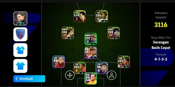 Akun eFootball 2024 Power 3100+