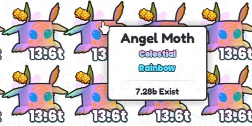 Pet Rainbow Celestial Angel Moth Pet Simulator 99