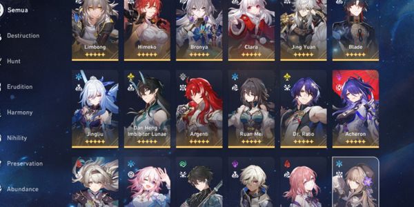 HSR Asia Account (Lvl 66) Firefly (Sign) + Jingliu E1 (Sign)+ Acheron + Ruan Mei + Jing Yuan (Sign) + Blade + Argenti + Danheng IL + Dr Ratio