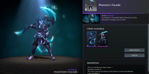 Phantom's Facade (Phantom Assassin Set) Collector Cache 2024 Crownfall Dan Persona