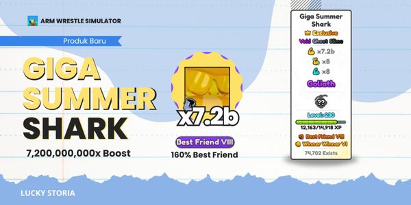 Giga Summer Shark | 7.2B stat | Best Friend 8 | arm wrestle simulator