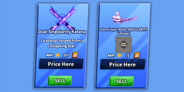 Dual Singularity Katana + Emote | Blade Ball Limited Sword