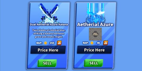 Dual Aetherial Azure Katana + Explosion | Blade Ball Limited Sword