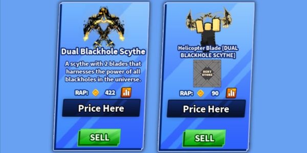 Dual Blackhole Scythe + Emote | Blade Ball Limited Sword