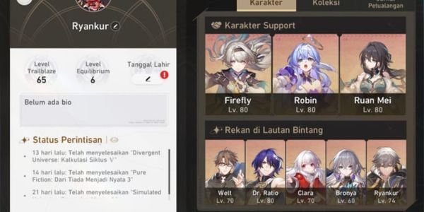 Firefly / Ruan mei / Robin / Dr ratio / Bronya E1 / Welt Well Build Mc Male