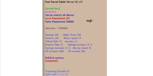 Beli Accessory Real Rascal Rabbit Glove XG+12 G (RRRG) Seal Online ...