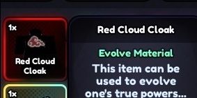 "Red Cloud Cloak Evo Item Anime Last Stand"