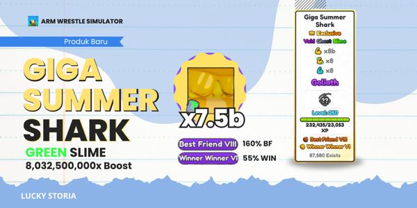 Giga Summer Shark | Green Slime | Arm Wrestle Simulator