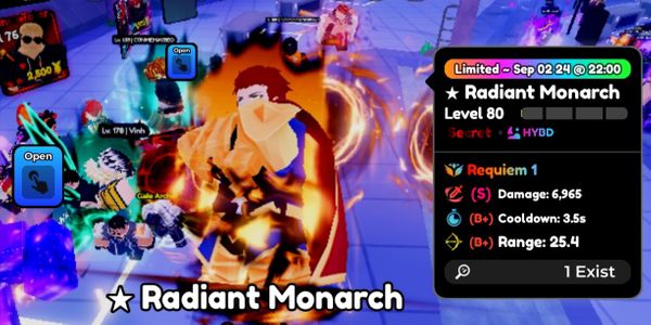 REQUIEM RADIANT MONARCH EVO GOOD STATS - Anime Defenders