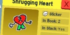 Shrugging Heart | Bee Swarm Simulator | Via Trade