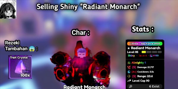ALMIGHTY RADIANT MONARCH EVO WITH LIMIT BRRAKER THERE IS A BONUSS TRAIT NYAAA - Anime Defenders