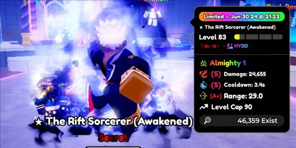 The Rift Sorcerer (Gojo) Almighty | Anime Defenders