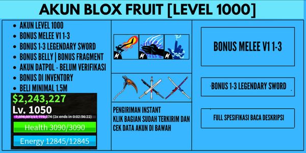 Blox Fruit Account Level 1000 [DATPOL] [MURMER]