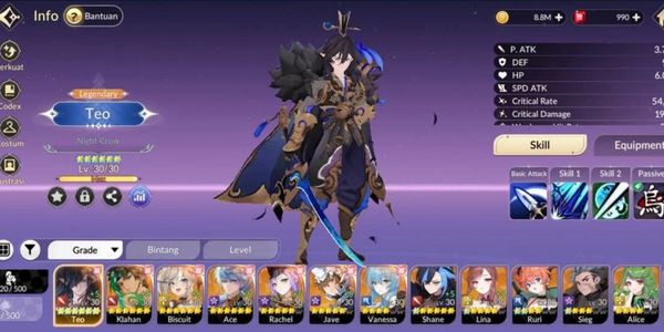 Jave TC4 - eq 4 Kagura TC1 - eq 4 Nia TC5 - eq 4 Yeonhee eq 4 Dellon eq 4 Lina - eq 4 Alice TC1 Shane TC2 - eq 4 Espada - eq 4