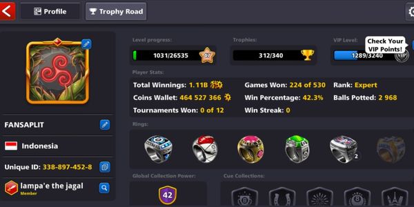 Cue Max Account + 460M Coins - First Warning