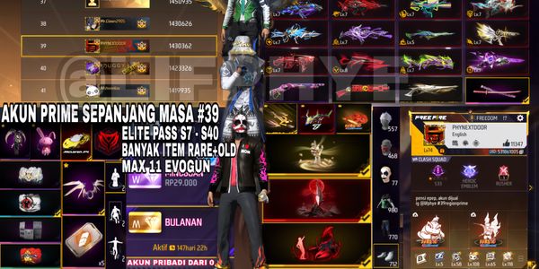 FREE FIRE SULTAN ACCOUNT TOP 39 REGION PRIME !! (( Read Description ))
