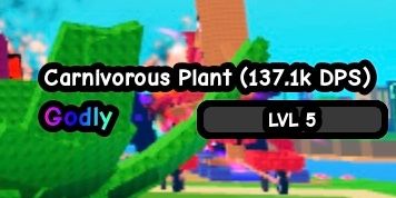 mega titan carnivorous plant (15.9kg/137.1kdps/lvl5)
