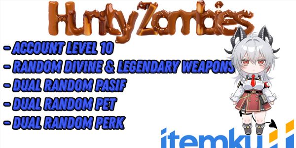 Hunty Zombie | Level 10 * Divine & Legendary Weapons * Dual Random Pet * Dual Random Passive * Dual Random Perk