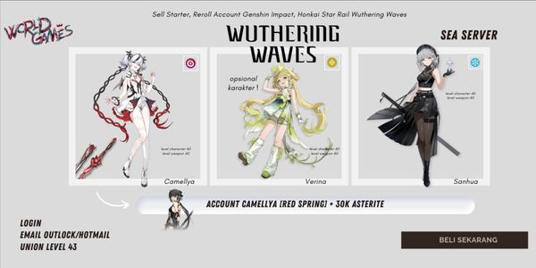 [Sea Server] Account Camellya [Red Spring] + 30k Asterite Union level 40+