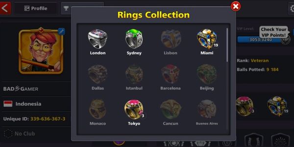 Akun Cue Max + 19 Ring Miami