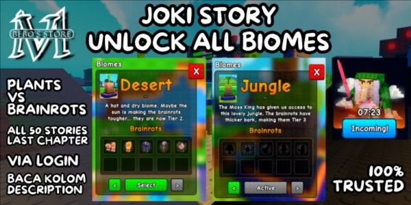Beli Joki JOKI COMPLETE STORY BRAINROT INVASION UNLOCK 2 NEW BIOME ...