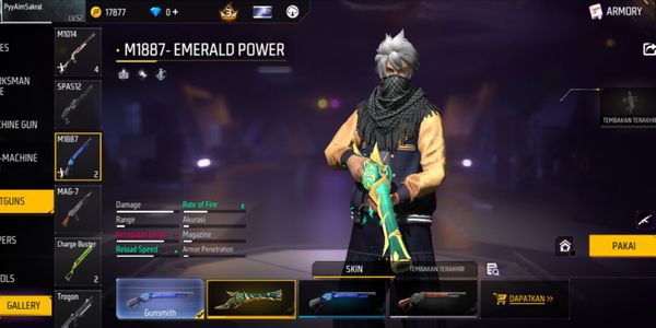 Akun Free Fire LVL 52 AK Drako LVL 6 SG Emerald Power