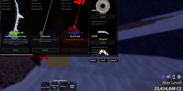 Akun MAX Level 750 Fisch ROTFF, ROTD, Sunken, Nolife, Heaven 23JT C$