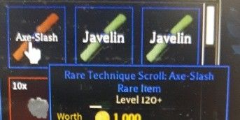 Rare Technique Scroll: Axe Slash | Arcane Odyssey (RARE ITEM)