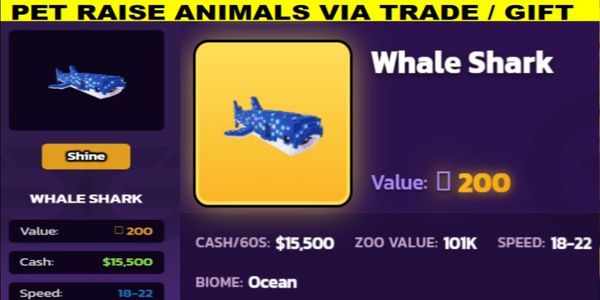 Whale Shark | Raise Animals | Gift/Trade
