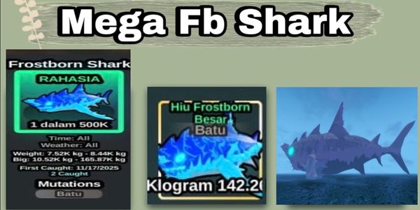 Mega Frostborn Shark 142 Ton - Fish It!