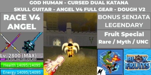 ACC BLOX FRUIT ANGEL V4 FULL GEAR CURSED DUAL KATANA SKULL GUITAR DOUGH V2