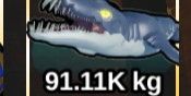 mosasaur shark (91.11K kg)