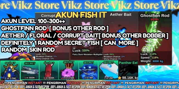 Akun Fish It Ghostfinn Rod & Aether Bait [ Bonus Coins, etc. ]