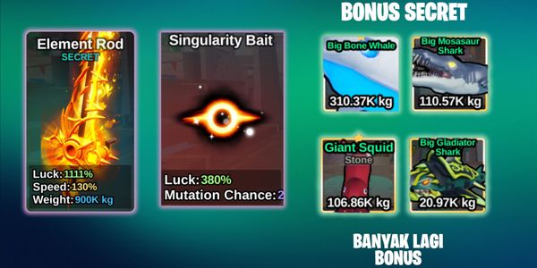 Element Rod Account + Singularity Bait MANY BONUSES (4 SECRET)