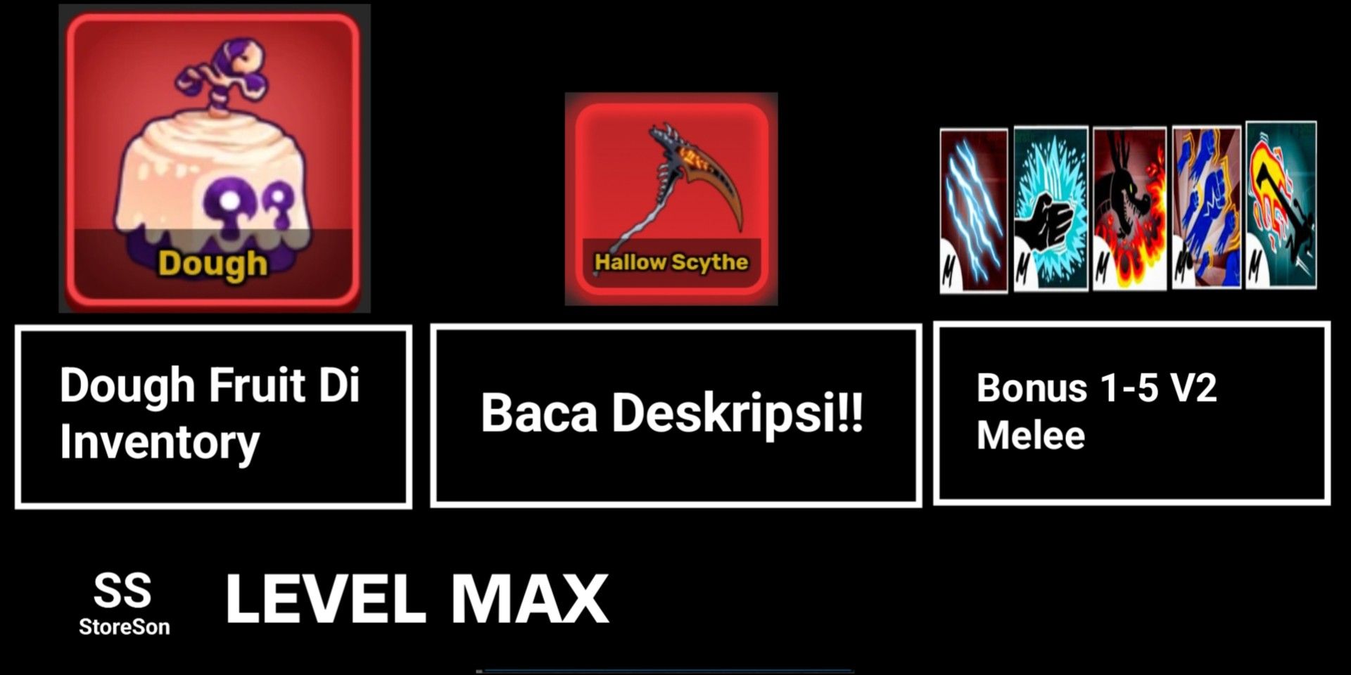 MAX LEVEL ACCOUNT DOUGH FRUIT IN INVENTORY