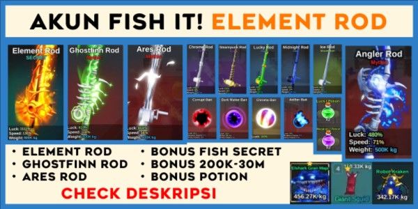 AKUN FISH IT! ELEMENT ROD | RBL FISH IT!