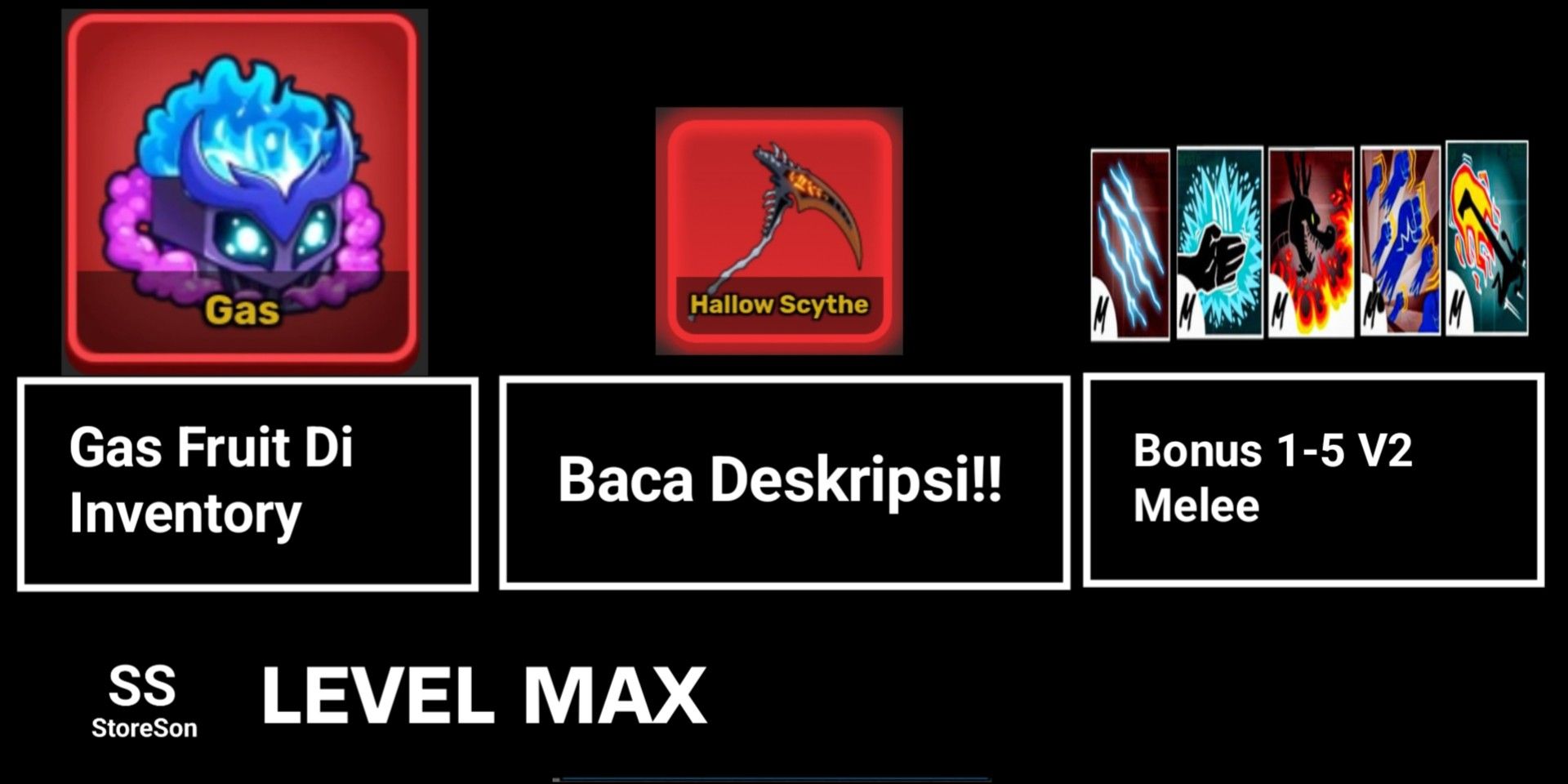 MAX LEVEL ACCOUNT GAS FRUIT IN INVENTORY