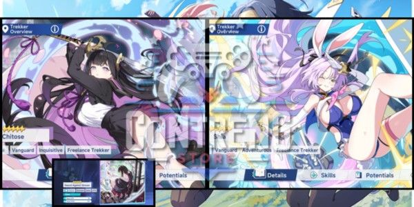 Akun Starter Stella Sora - Global | Limited Trekker: Shia, Chitose | Signature Disc: Chitose | Selector ON