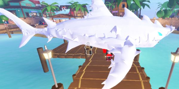 FrostBorn Shark (Albino Mutation) 10.56kg - Fish It